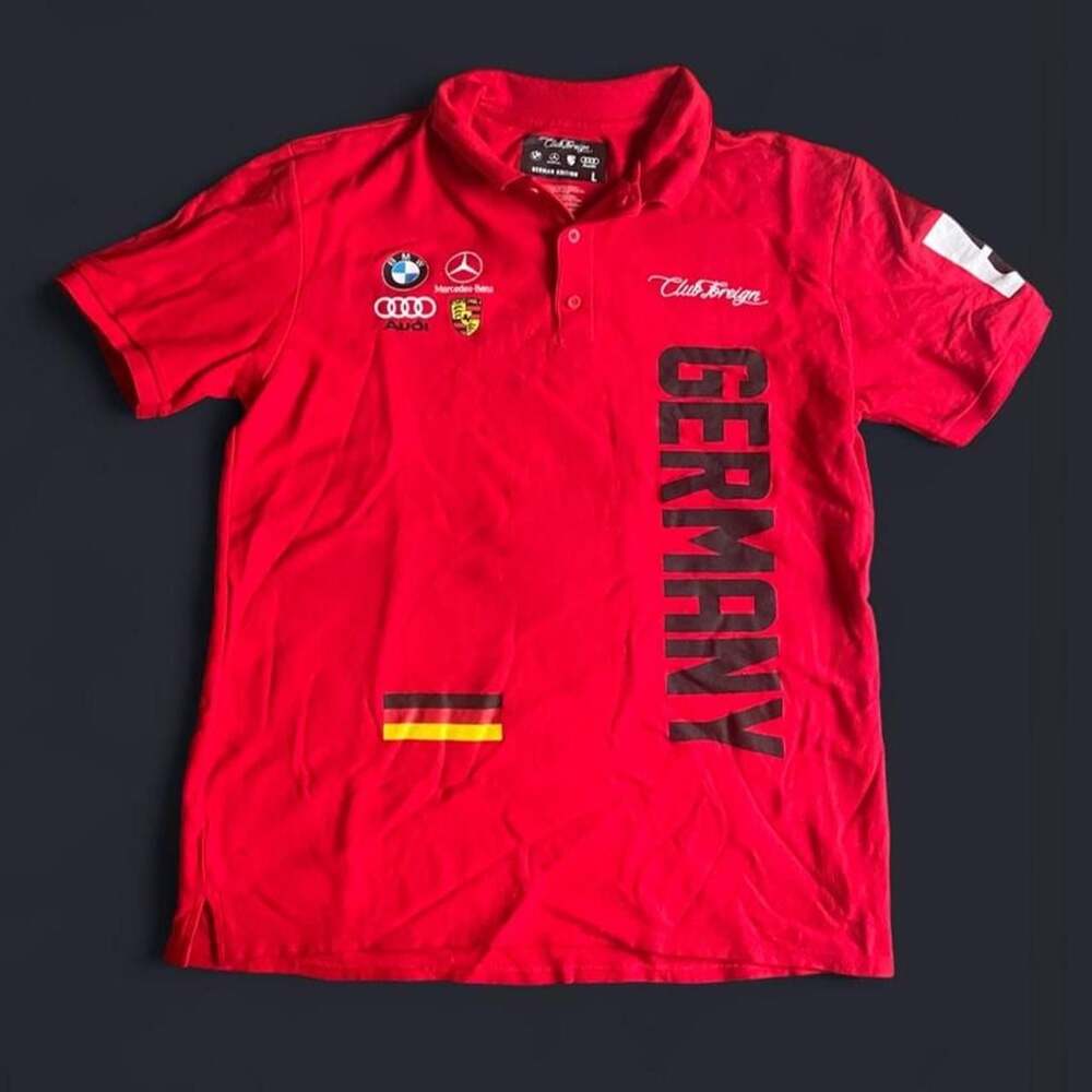 Audi Polo Men’s Large Red Porsche BMW foreign racing shirt